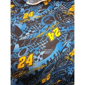 Nascar Fabric #24 Jeff Gordon, Spring Industries #7273, Blue, Yellow, 1.75 yard